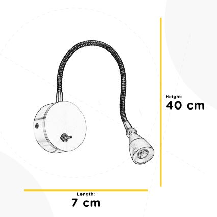 ONLI - LED Flexibilná lampička LEXI LED/1W/230V 4000K matný chróm