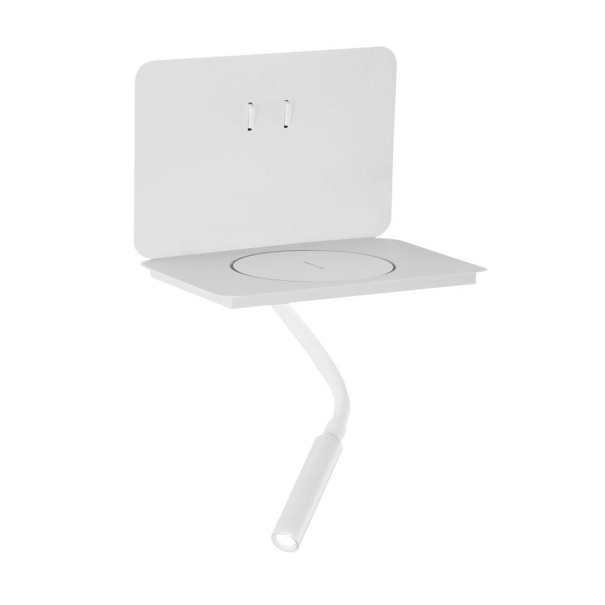 ONLI - LED flexibilná lampička s policou a QI nabíjaním WIK LED/6,5W/230V + LED/3W biela