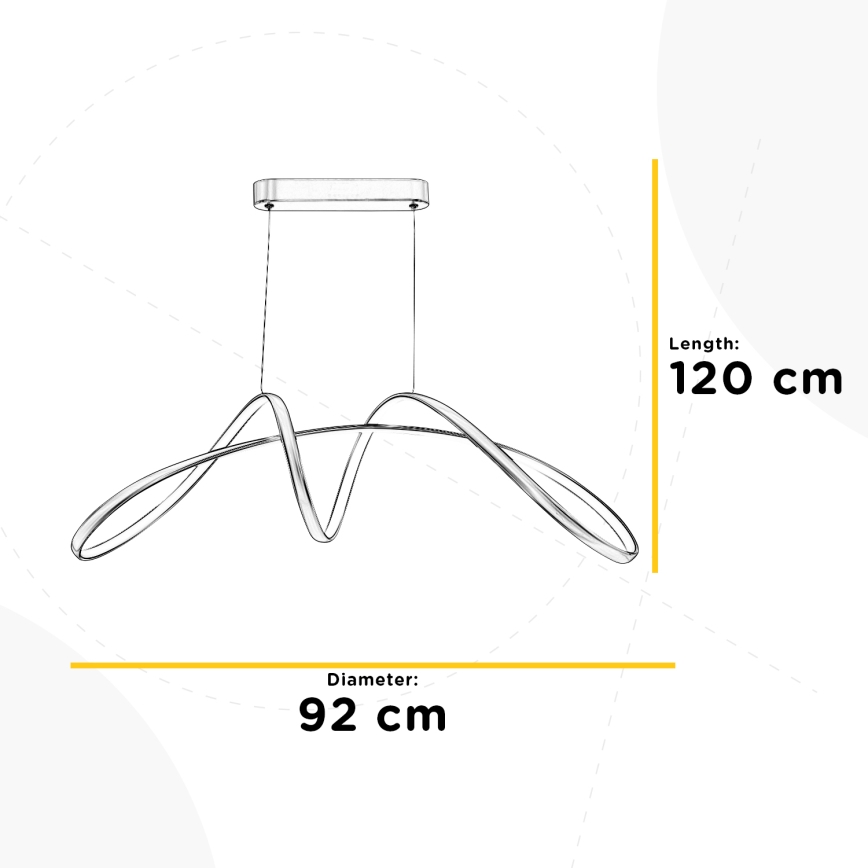 ONLI - LED Luster na lanku INFINITY LED/50W/230V 4500K matný chróm