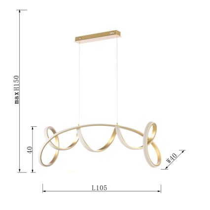 ONLI - LED Luster na lanku KIRA LED/60W/230V 4000K zlatá