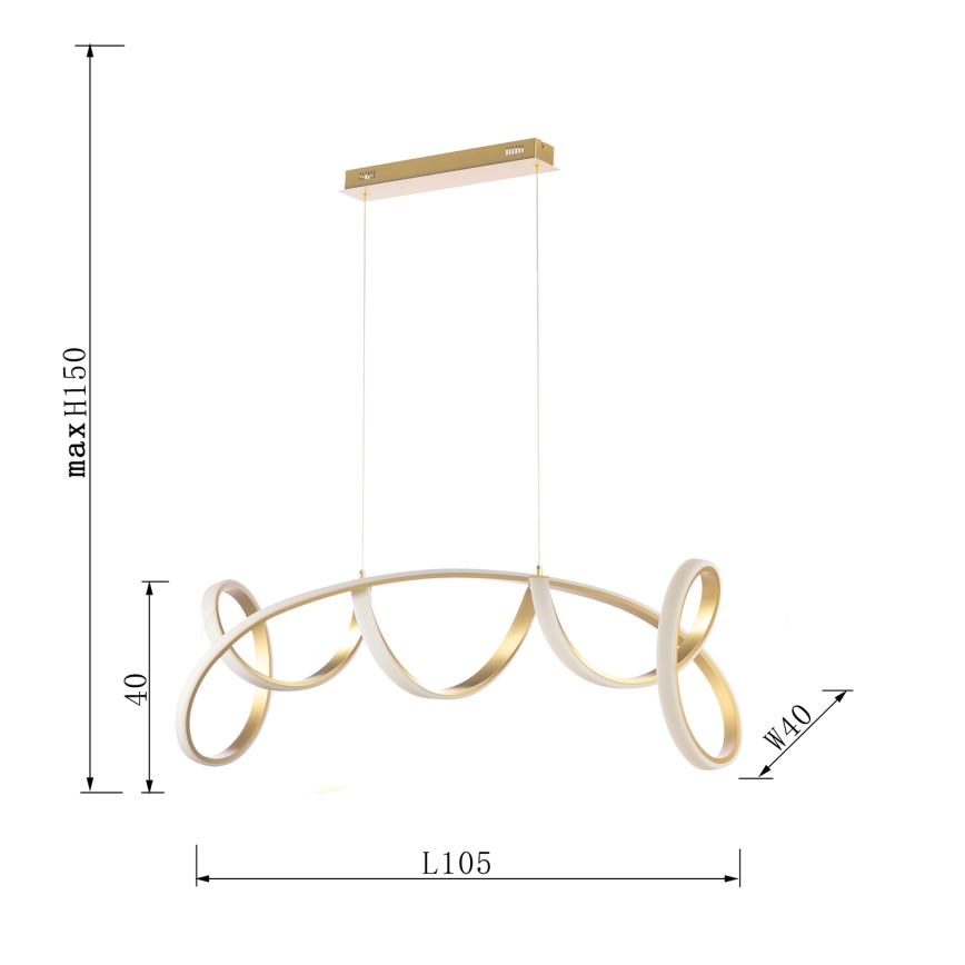 ONLI - LED Luster na lanku KIRA LED/60W/230V 4000K zlatá