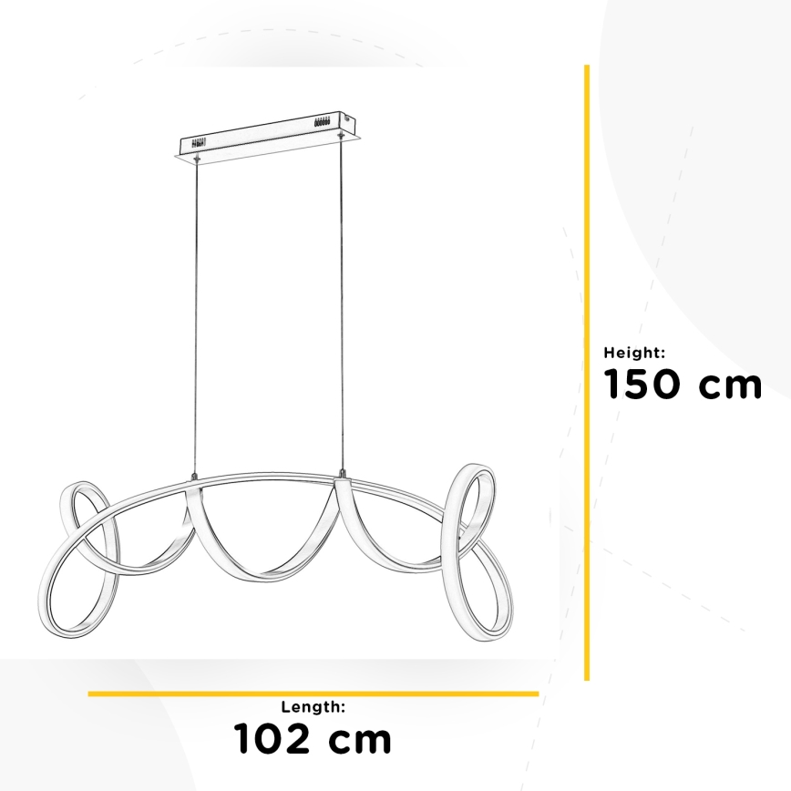 ONLI - LED Luster na lanku KIRA LED/60W/230V 4000K zlatá