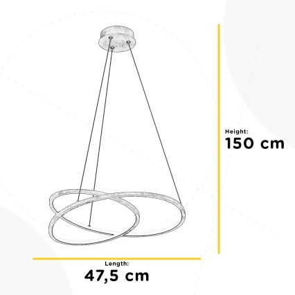 ONLI - LED Luster na lanku LIBERTY LED/30W/230V 4000K zlatá
