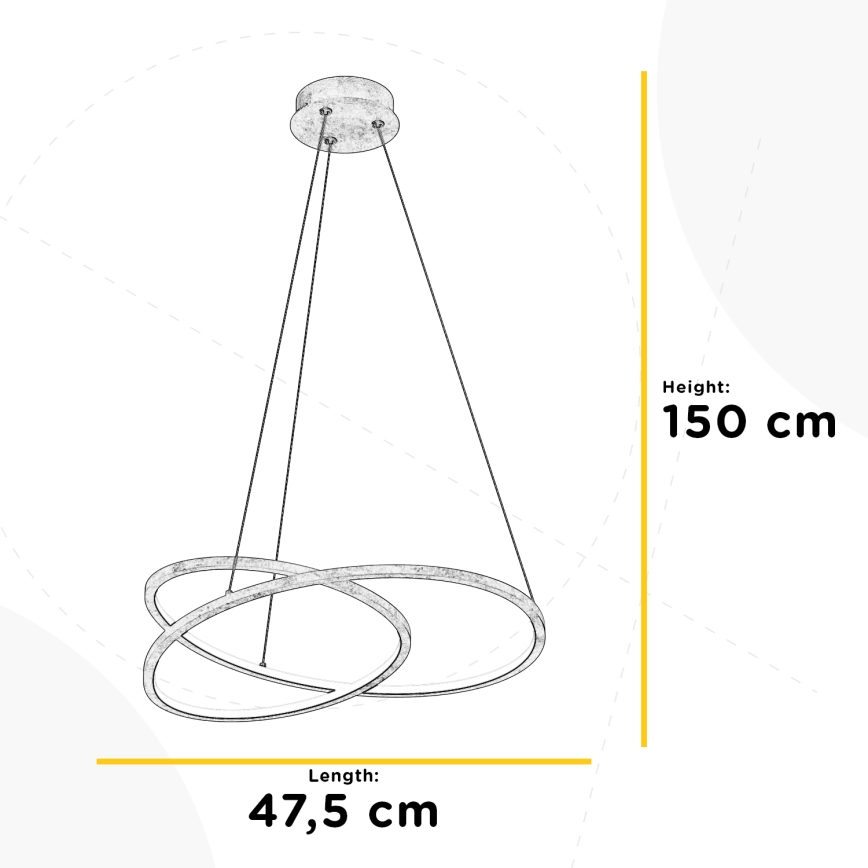 ONLI - LED Luster na lanku LIBERTY LED/30W/230V 4000K zlatá