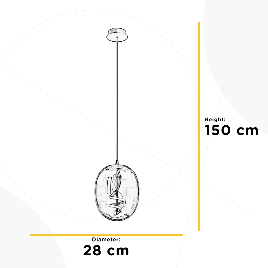 ONLI - LED Luster na lanku LILLY LED/12W/230V 4000K čierna