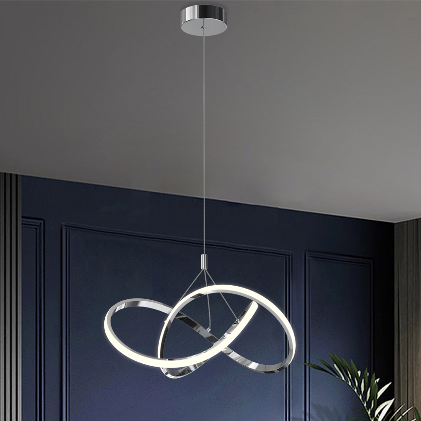ONLI - LED Luster na lanku LOOP LED/40W/230V 4000K lesklý chróm