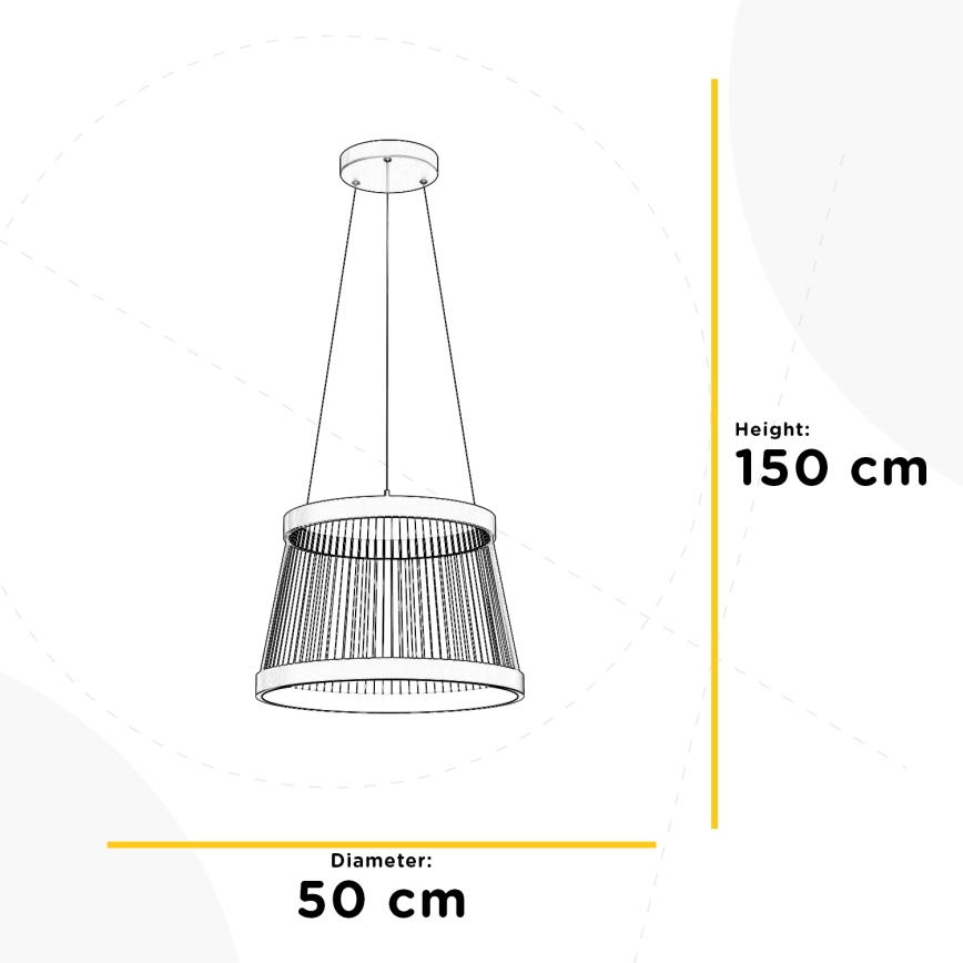ONLI - LED Luster na lanku MATE LED/40W/230V 4000K čierna