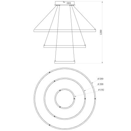 ONLI - LED luster na lanku NOELIA LED/40W/230V zlatý