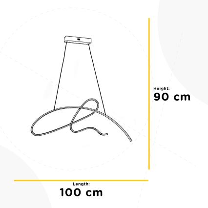ONLI - LED Luster na lanku SIGN LED/42W/230V 4000K zlatá