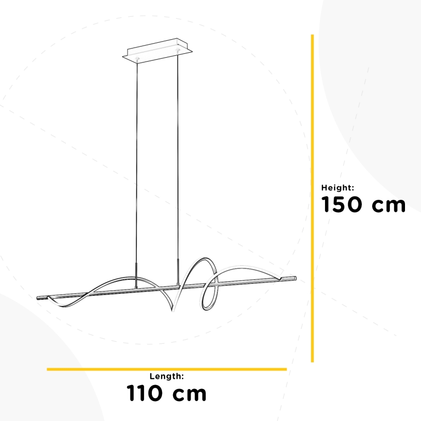 ONLI - LED Luster na lanku TWIST LED/30W/230V 4000K čierna