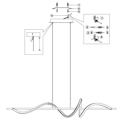 ONLI - LED Luster na lanku TWIST LED/30W/230V 4000K čierna