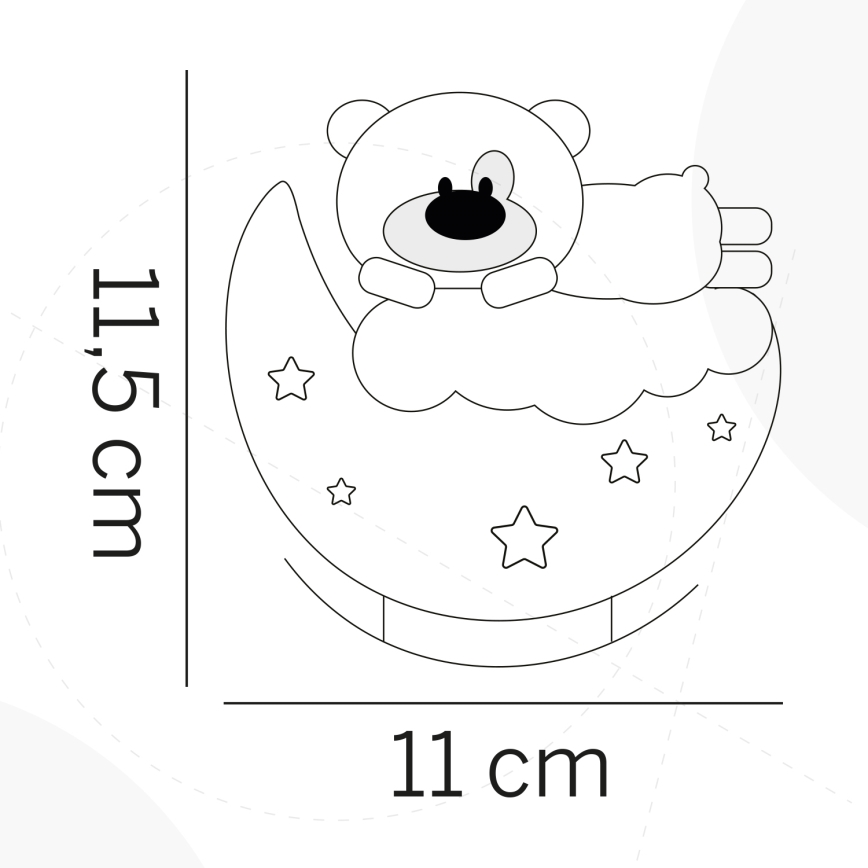 ONLI - Nabíjateľné detské nočné LED svetlo NUVOLINA LED/2,5W/5V 300 mAh medveď/modrá