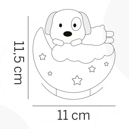 ONLI - LED Nabíjateľné detské nočné svetlo NUVOLINA LED/2,5W/5V 300 mAh pes/modrá