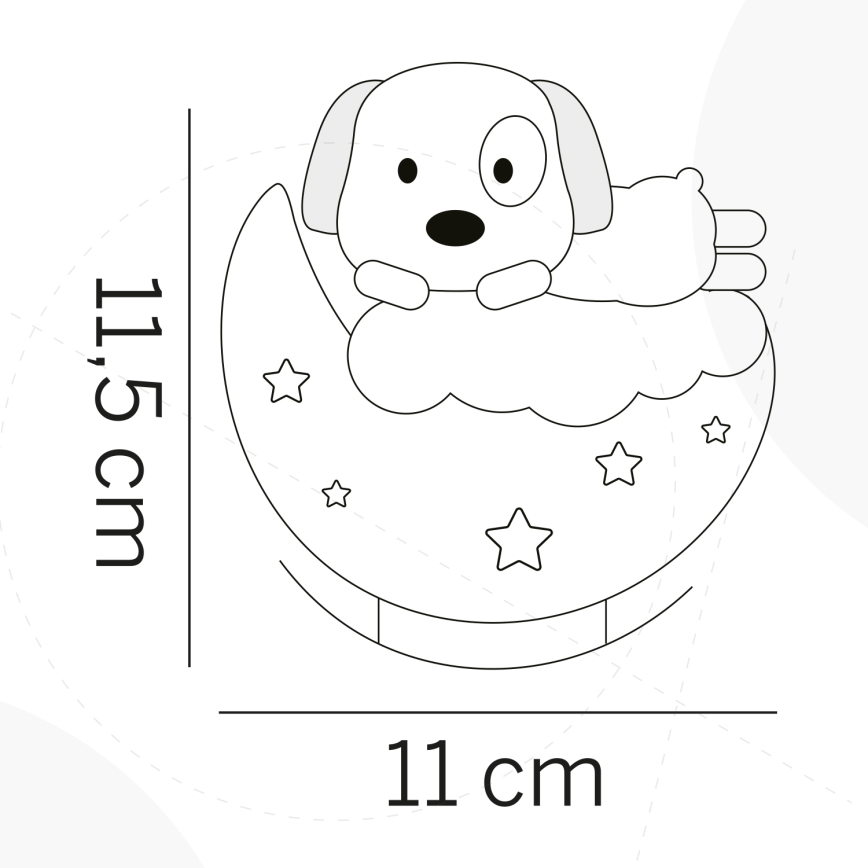 ONLI - LED Nabíjateľné detské nočné svetlo NUVOLINA LED/2,5W/5V 300 mAh pes/modrá