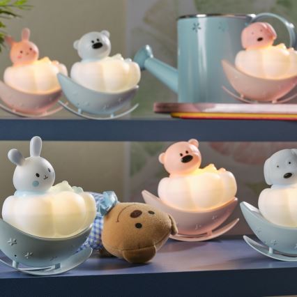 ONLI - LED nabíjateľné detské nočné svetlo NUVOLINA LED/2,5W/5V 300 mAh zajačik/ružová