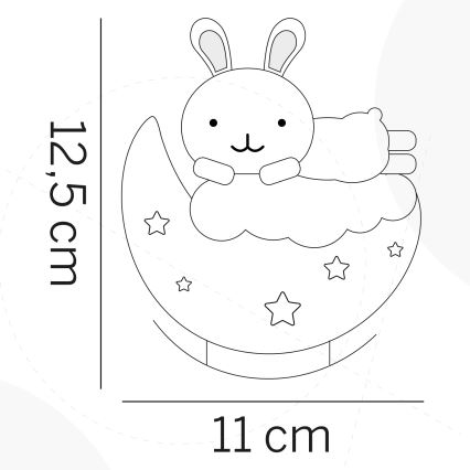 ONLI - LED nabíjateľné detské nočné svetlo NUVOLINA LED/2,5W/5V 300 mAh zajačik/ružová