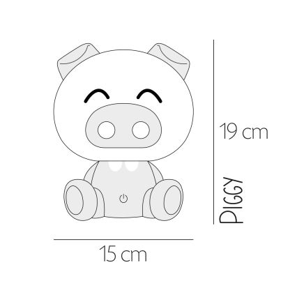 ONLI - LED Stmievateľná detská nočná lampička PUPPIES LED/3W/230V 19 cm prasiatko/zelené