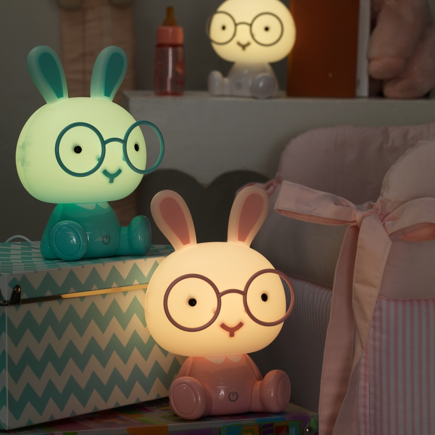 ONLI - LED stmievateľná detská nočná lampička PUPPIES LED/3W/230V 22 cm zajačik/modrá