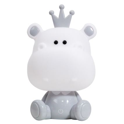 ONLI - LED Stlmiteľná detská nočná lampička PUPPIES LED/3W/230V 25 cm hroch/šedá