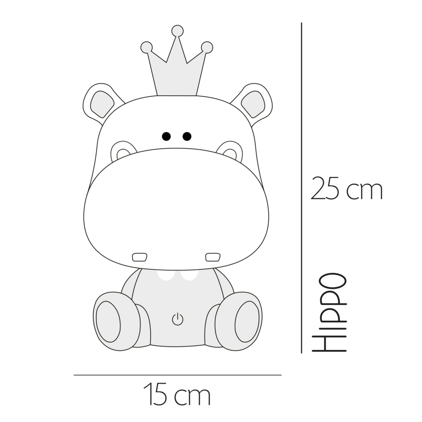ONLI - LED Stmievateľná detská nočná lampička PUPPIES LED/3W/230V 25 cm hroch/zelená