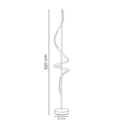 ONLI - LED Stojacia lampa TWIST LED/24W/230V 4000K čierna