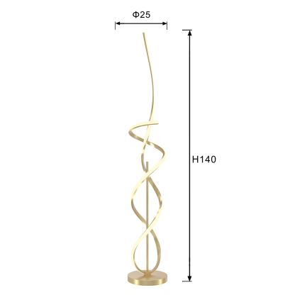 ONLI - LED Stojacia lampa TWIST LED/31W/230V 4000K zlatá