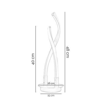 ONLI - LED Stolná lampa DAFNE LED/12W/230V 4000K 48 cm čierna