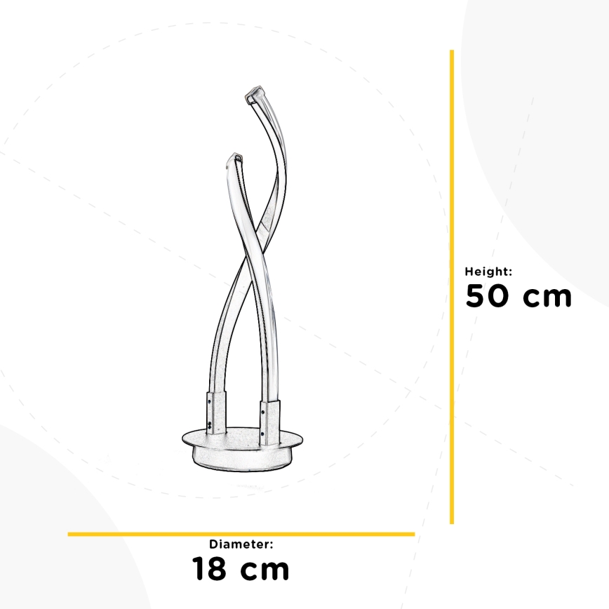ONLI - LED Stolná lampa DAFNE LED/12W/230V 4000K 50 cm čierna