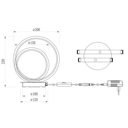 ONLI - LED stolná lampa NOELIA LED/10W/230V 22 cm zlatá