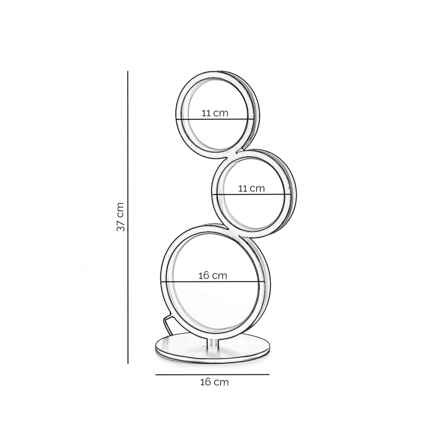 ONLI - LED stolná lampa RINGS LED/17W/230V 4000K 37 cm čierna