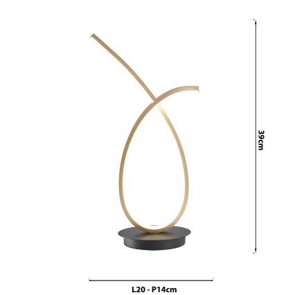 ONLI - LED Stolná lampa SIGN LED/12W/230V 4000K 43 cm zlatá