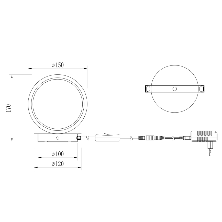 ONLI - LED stolová lampa NOELIA LED/4W/230V 17 cm čierna