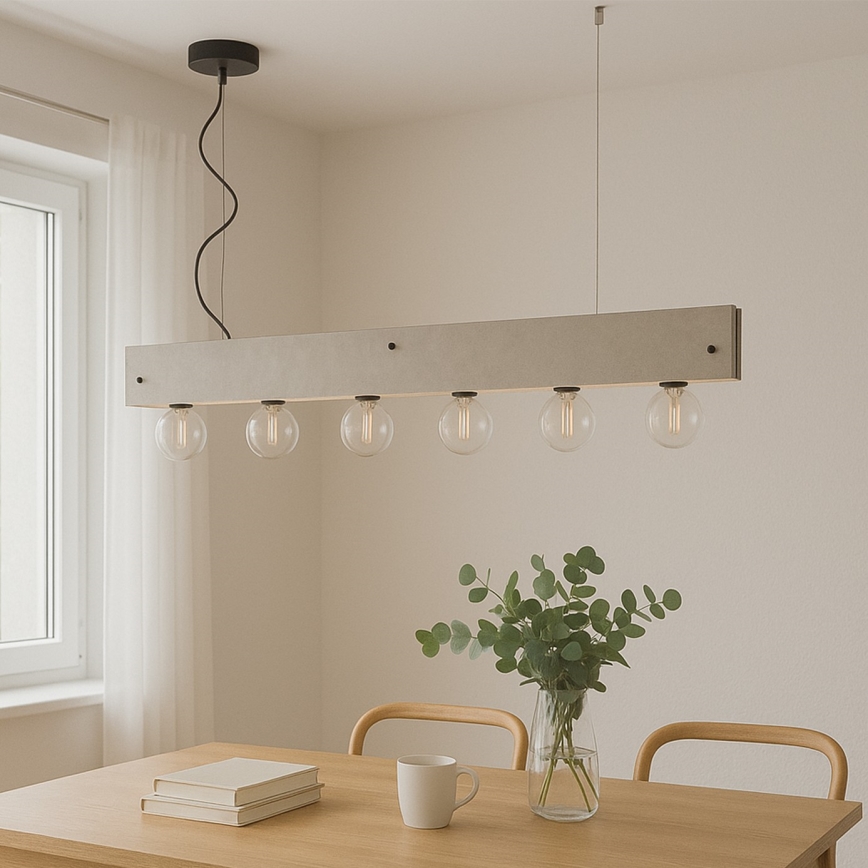 ONLI - Luster na lanku ARGO 6xE27/22W/230V šedá