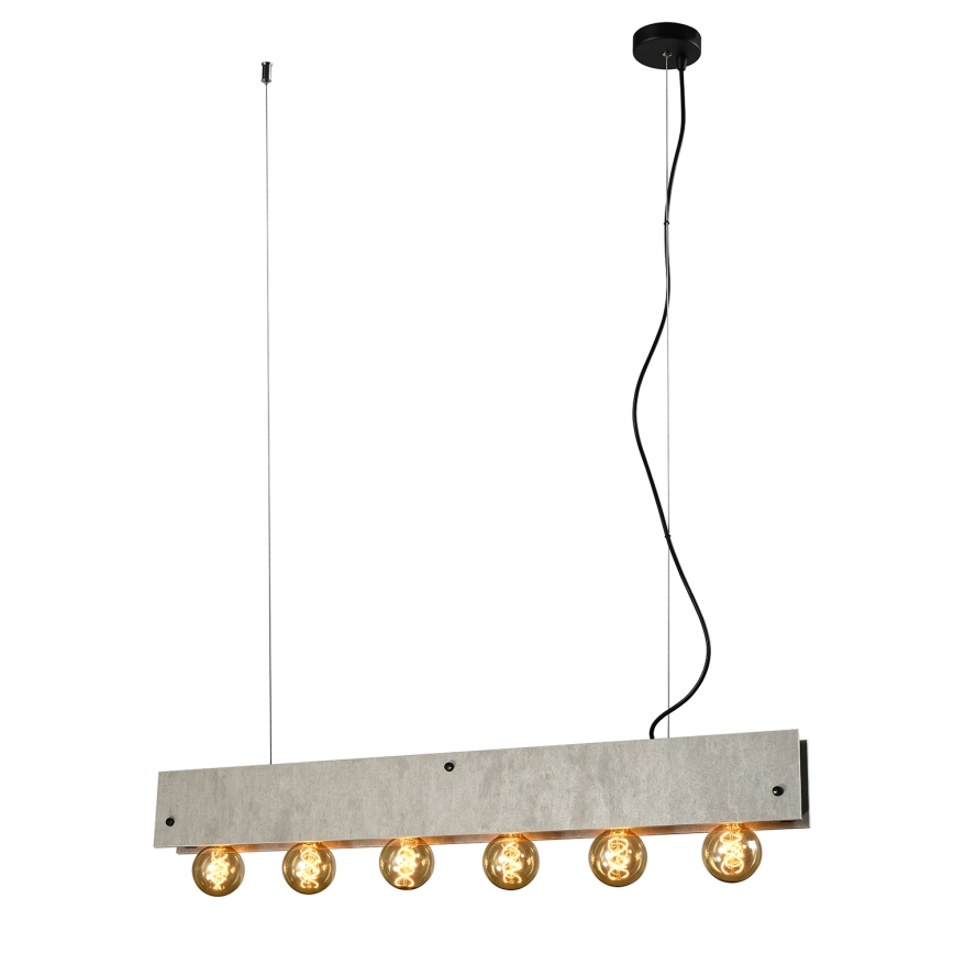 ONLI - Luster na lanku ARGO 6xE27/22W/230V šedá