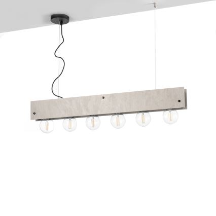 ONLI - Luster na lanku ARGO 6xE27/22W/230V šedá