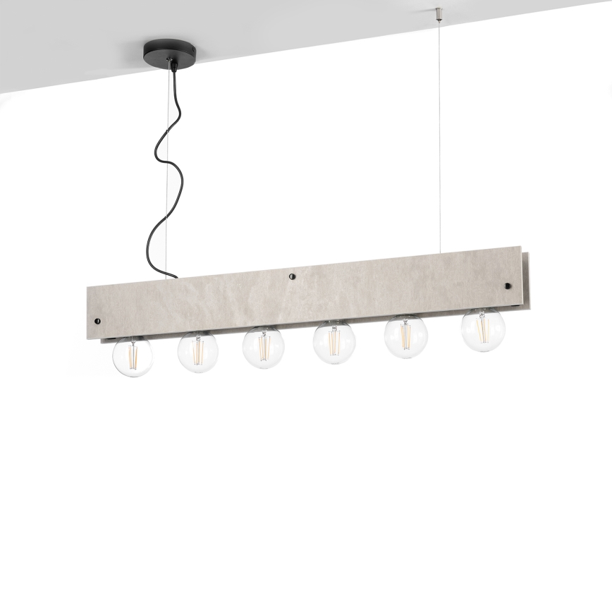 ONLI - Luster na lanku ARGO 6xE27/22W/230V šedá