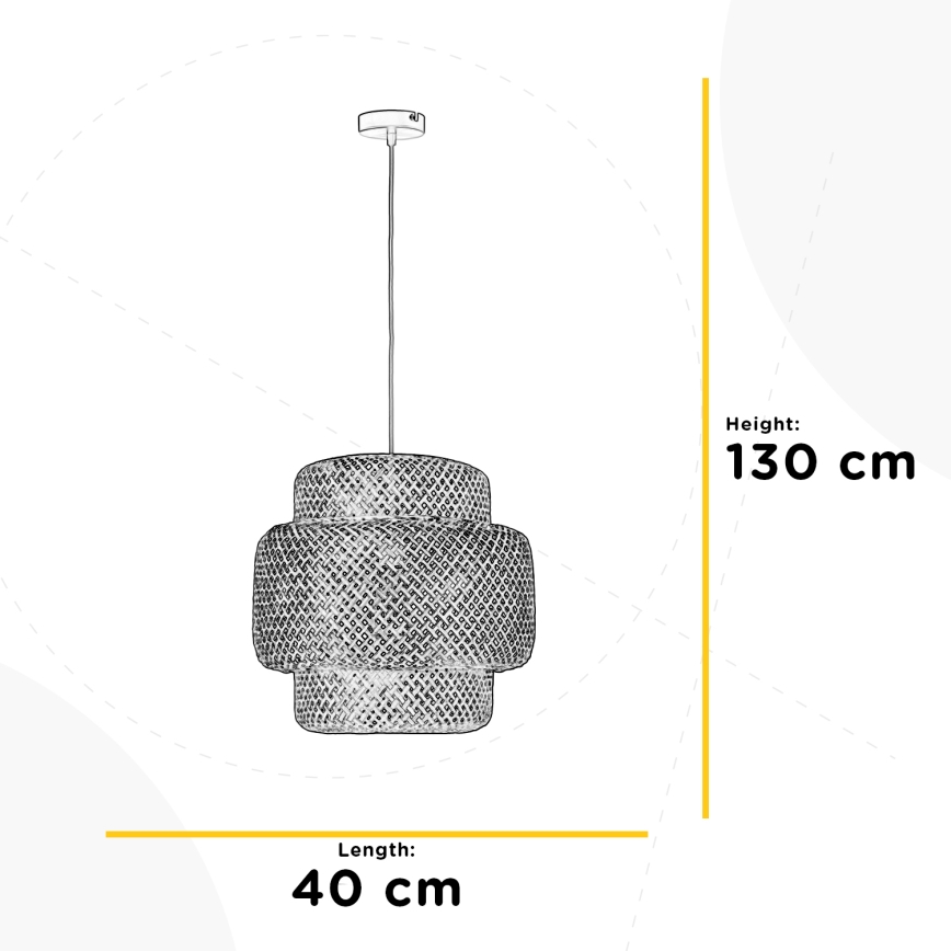 ONLI - Luster na lanku BAMBOO 1xE27/22W/230V bambus