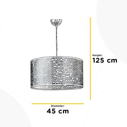 ONLI - Luster na lanku BRUCE 1xE27/15W/230V pr. 45 cm matný chróm