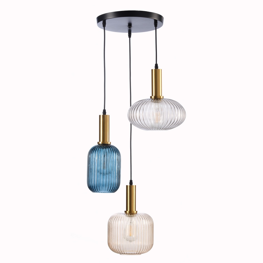 ONLI - Luster na lanku DOROTY 1xE27/22W/230V modrá/zlatá