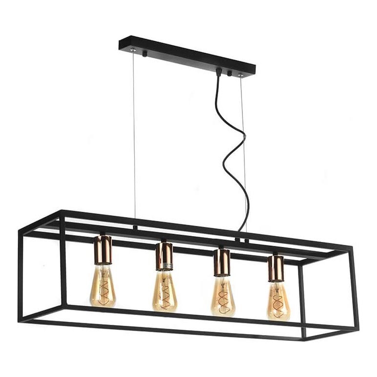 ONLI - Luster na lanku FLOKI 4xE27/15W/230V čierna/medená