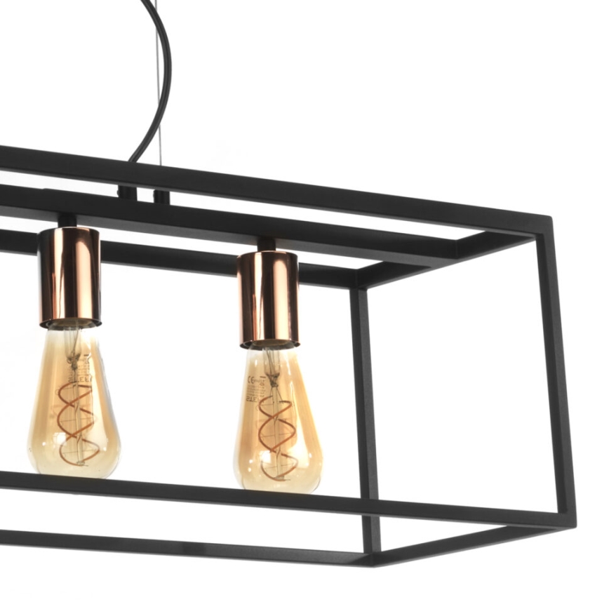 ONLI - Luster na lanku FLOKI 4xE27/15W/230V čierna/medená