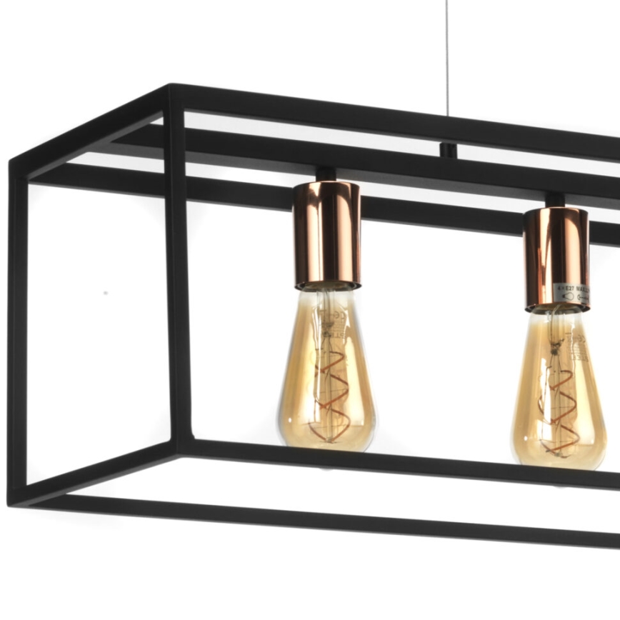 ONLI - Luster na lanku FLOKI 4xE27/15W/230V čierna/medená