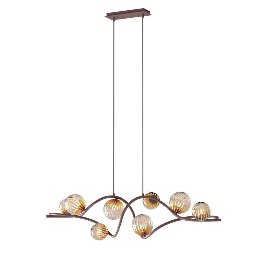 ONLI - Luster na lanku FRIDA 8xG9/10W/230V medená