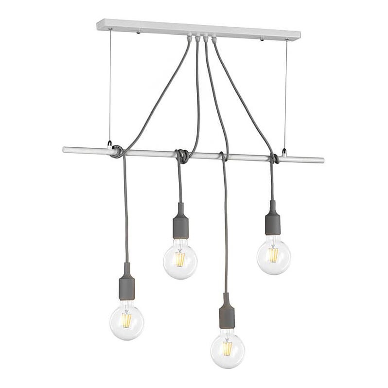 ONLI - Luster na lanku WIRE 4xE27/15W/230V šedá/biela
