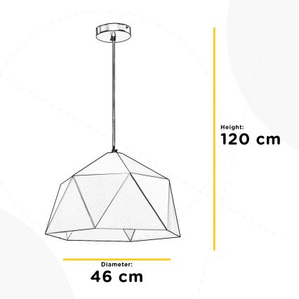 ONLI - Luster na lanku YONG 1xE27/22W/230V čierna pr. 46 cm