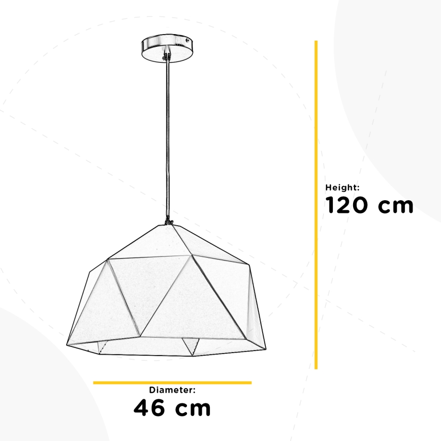 ONLI - Luster na lanku YONG 1xE27/22W/230V čierna pr. 46 cm