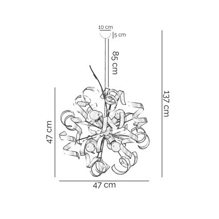 ONLI -  Luster na lanku ZOE 6xE14/6W/230V biela