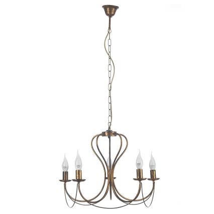 ONLI - Luster na reťazi CANDELA 5xE14/6W/230V bronzová