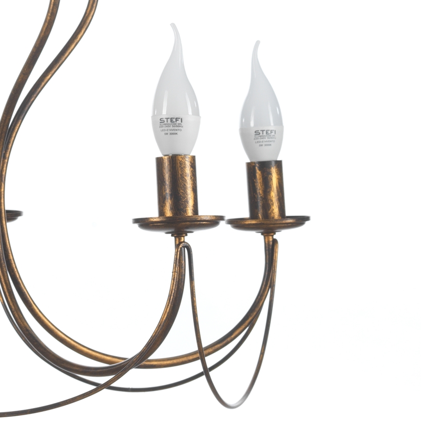 ONLI - Luster na reťazi CANDELA 5xE14/6W/230V bronzová