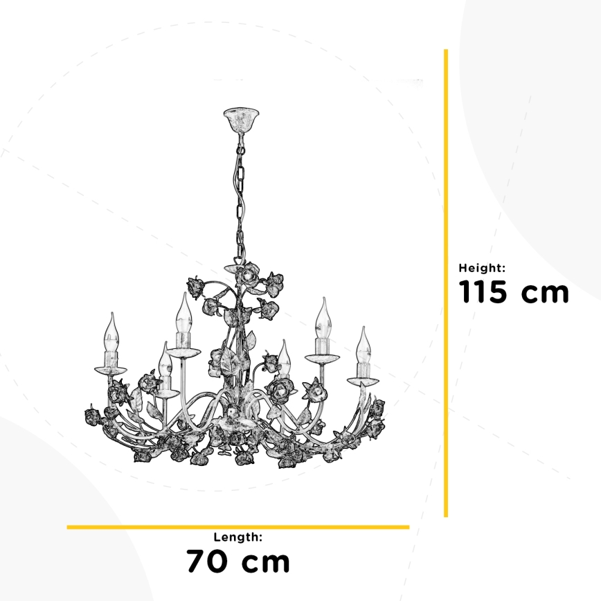 ONLI - Luster na reťazi CAROLINA 6xE14/6W/230V bronzový